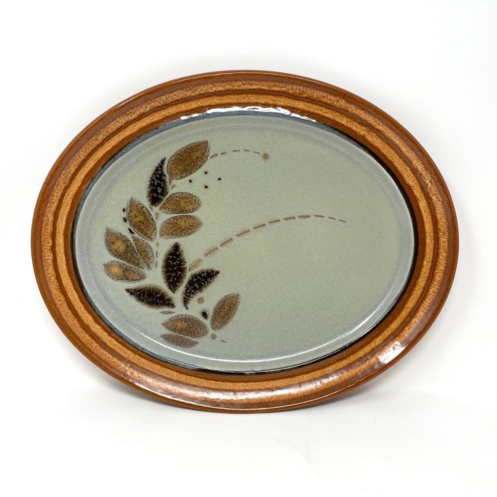 Vintage Franciscan Origin Pattern Oval Platter 13 1/2'' & 4 Appetizer Plates - Picture 4 of 6